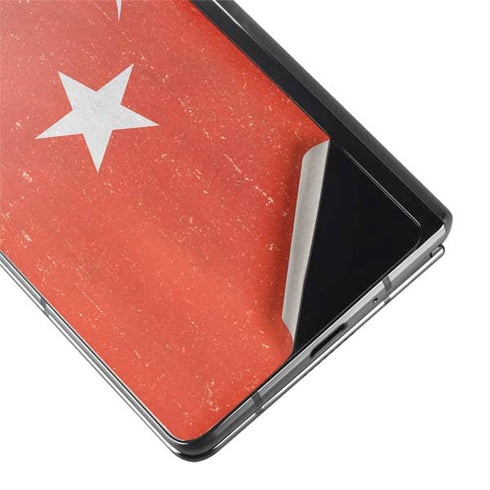 Turkish Flag Distressed Galaxy Z Fold2 5G Skin